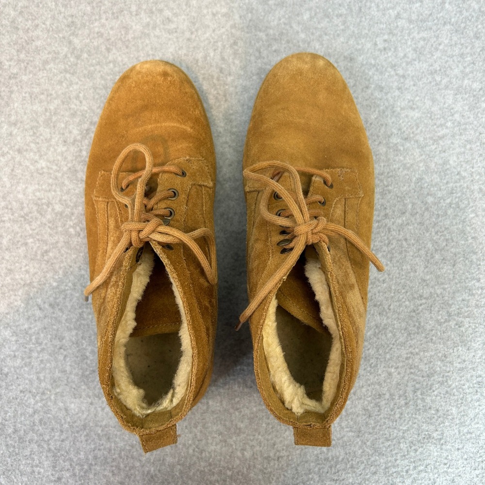 UGG Bethany Neumel Boots Chestnut Brown Suede Shearling Lace Up Women Size 9 - Picture 8 of 12
